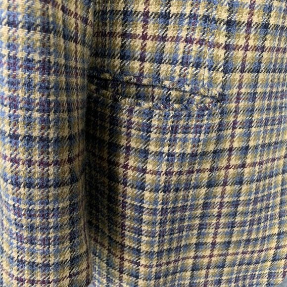 Worthington Blazer Jacket Women 12p Wool Blend 2 Button Brown Plaid Lined - Picture 8 of 10